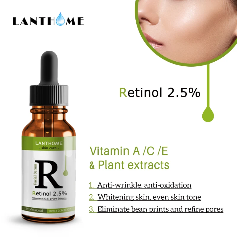 Retinol 2.5% 10ml Vitamin C Serum Firming Repair Skin Anti Wrinkle Anti Acne Anti Aging Serum Skin Care Face Facial Serum