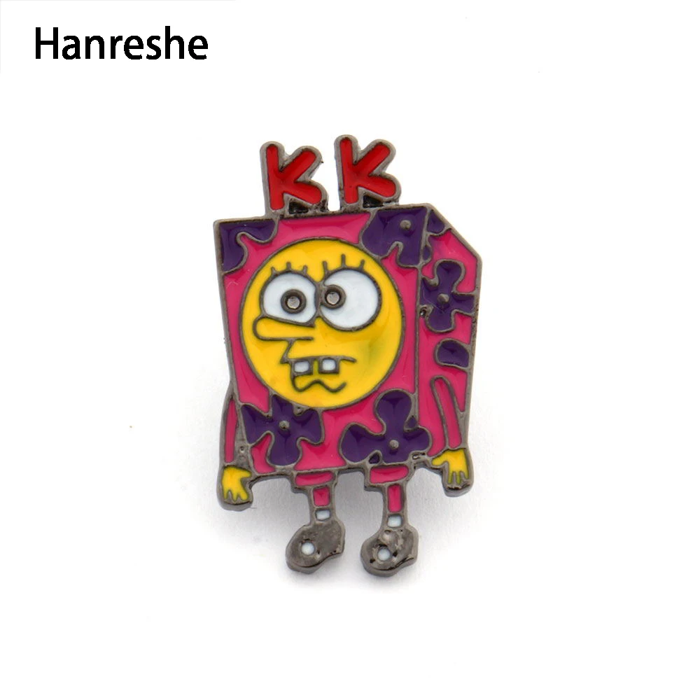 

HANRESHE SpongeBob Meme Pin Brooche Lapel Pin Cute Pink Trendy Jewelry Enamel Pin Badge for Women Accessories Best Gifts