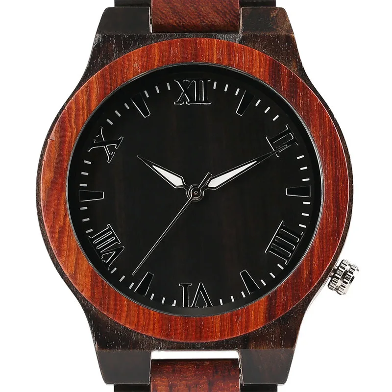 

Top Luxury Brand Men's Watches Natural Handmade Wood Wristwatch Full Bamboo Roman Numbers Quartz Hour Male Sports Gift 2018