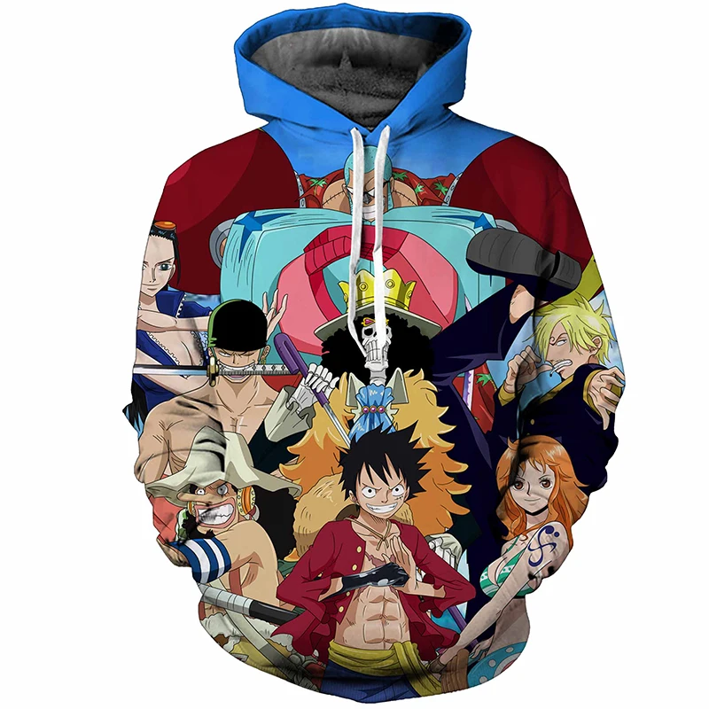 One Piece Luffy Harajuku Print Pullovers Hoodie Large Size 5XL One
