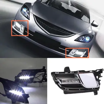 

2*White LED Daytime Running Lights Fog Lamp DRL For Mazda Core-wing 2009-2012 A