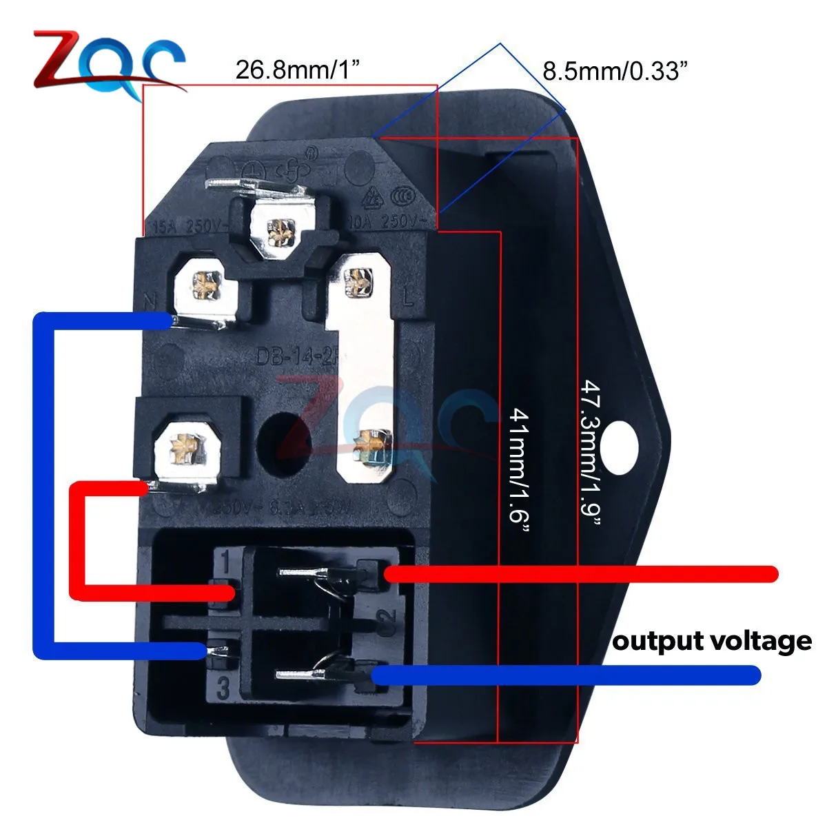 AC 10A 250 В 4pin кулисный выключатель с плавким предохранителем IEC320 C14 мужской входной шнур розетка с выключателем питания разъем 3pin разъем w/10A предохранитель