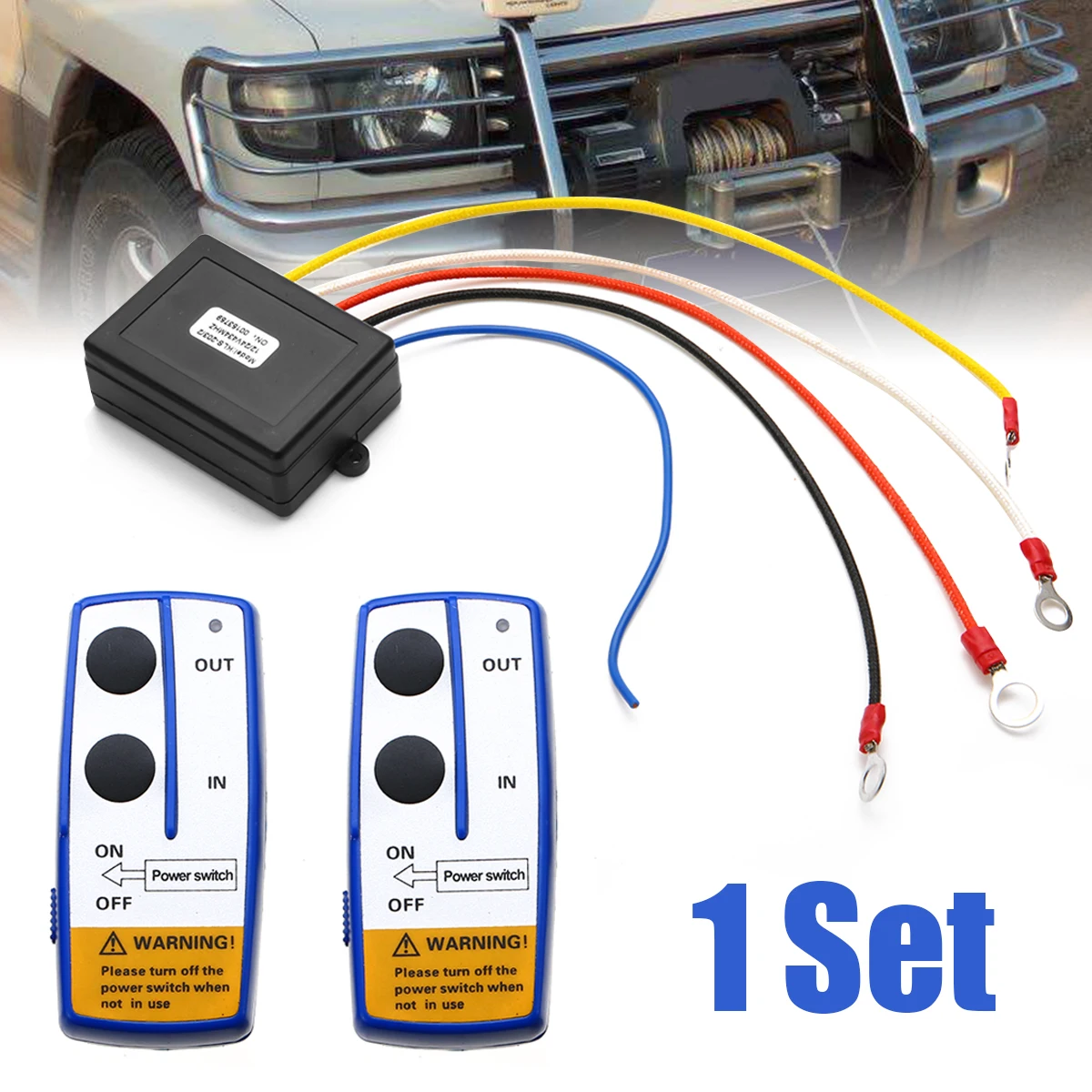 Mayitr High Quality 12V 50ft Car Auto Winch Wireless Remote Control Switch Handset Kit For Jeep ATV SUV UTV