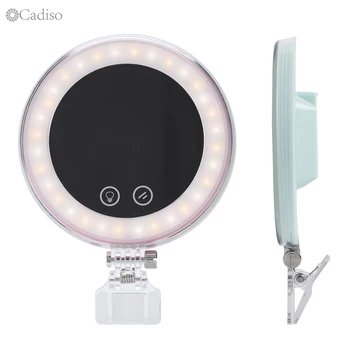 

Cadiso Selfie Lamp Ring Light Cell Phone Photography Video Lighting Flash with 24 LED Makeup Mirror Clip for Smart Phone Laptop