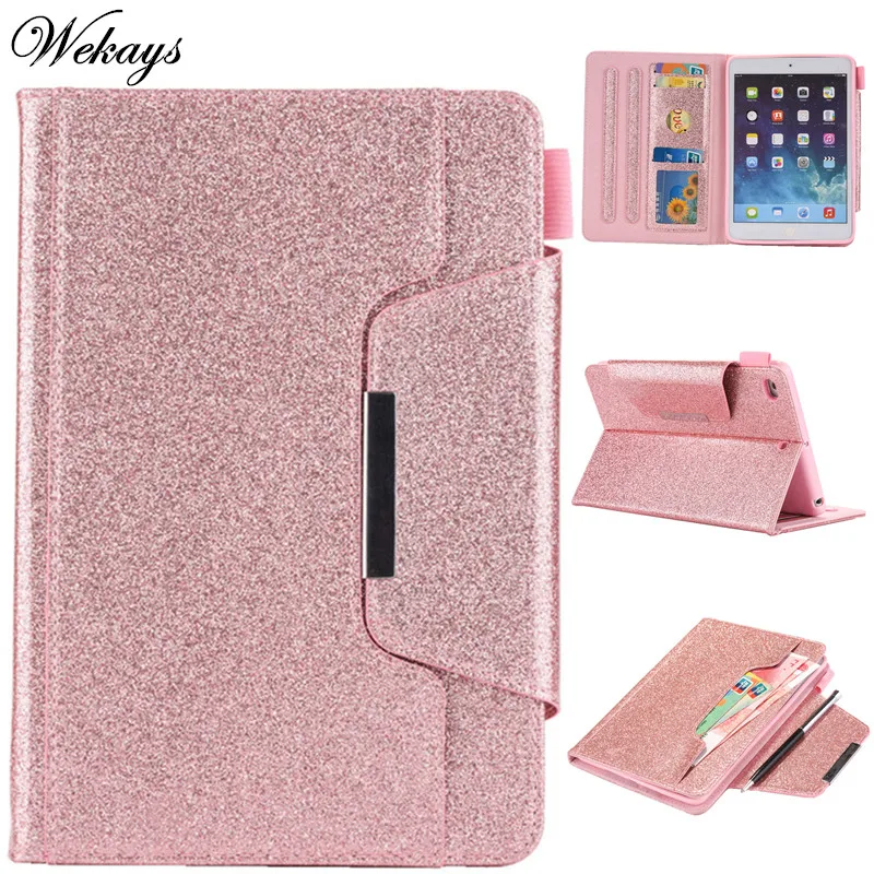 Wekays For Apple IPad Mini 3 2 1 Glitter Bling Leather Fundas Case For Coque IPad Mini 2 3 Tablet Cover Case For IPad Mini 7.9