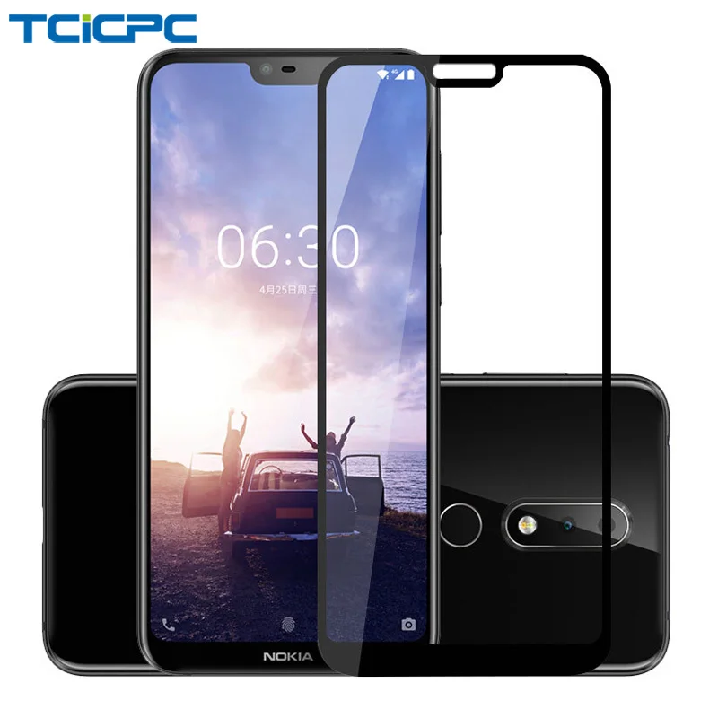 

TCICPC Glass For Nokia 8 X6 6 2018 Tempered Glass Full Cover 9H HD Clear Protective Glass For Nokia 7 Plus Screen Protector Film
