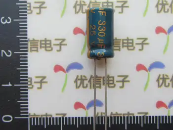 

Free shipping High frequency 25v 330uf electrolytic capacitor / hf Aluminum Capacitor 330UF 25V / Volume 8 * 14MM