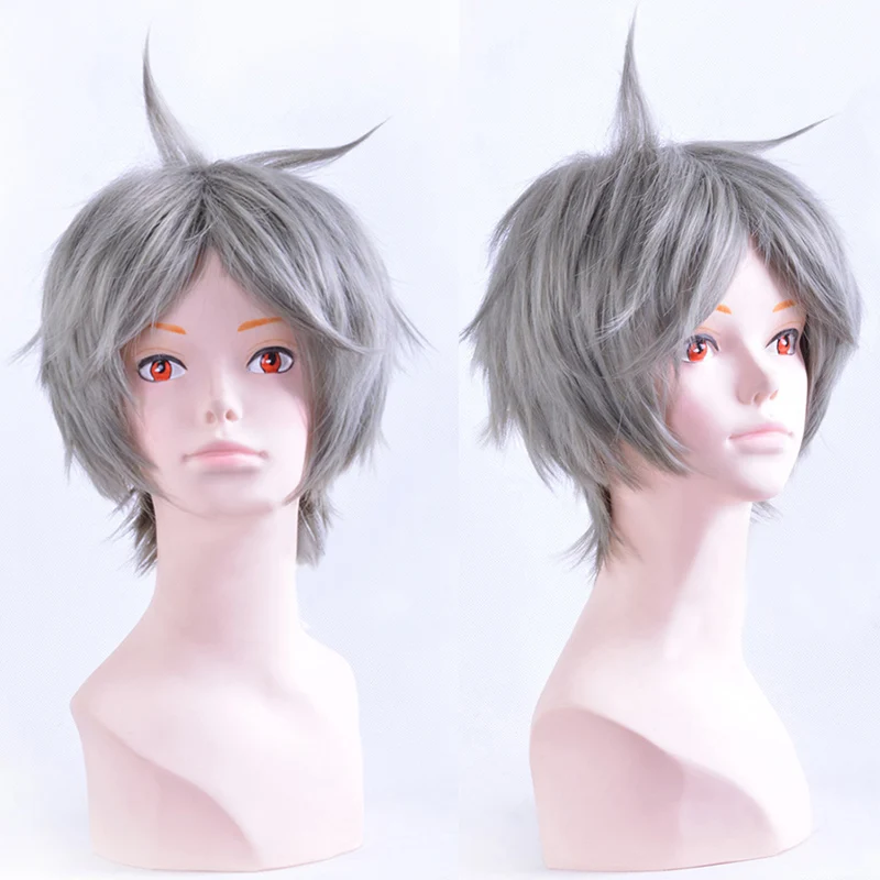 

Haikyuu!! Volleyball Koushi Sugawara Short Mixed Gray Wig Heat Resistant Hair Cosplay Costume Wigs + Free Wig Cap