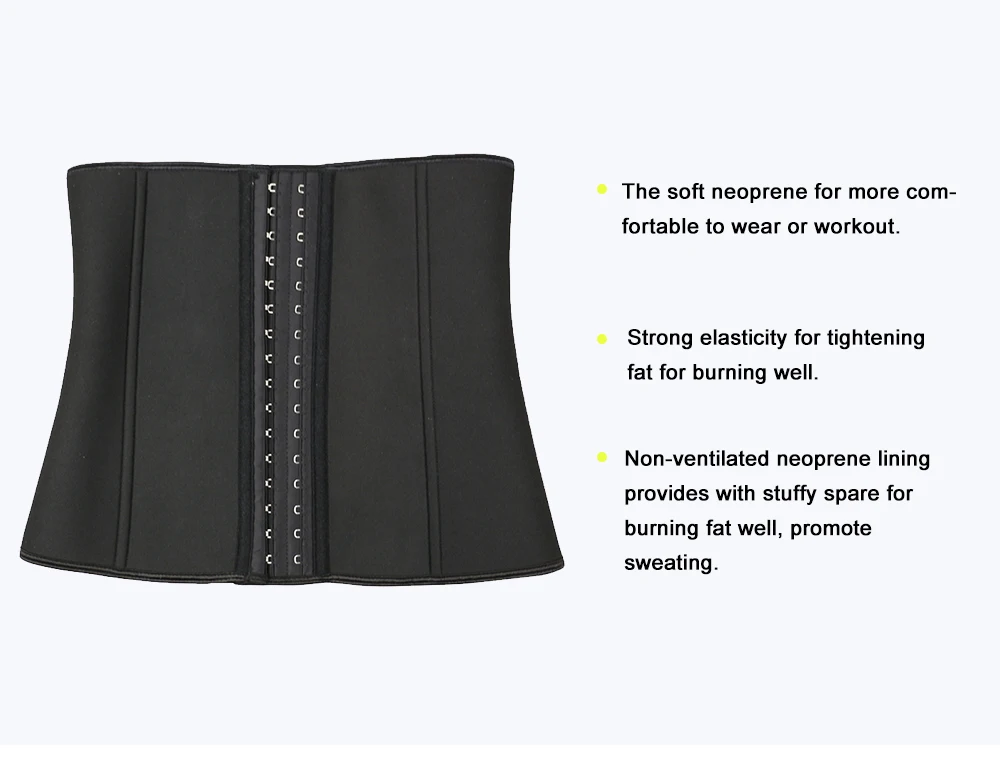 NB1649-01 Atbuty Neoprene Waist Trainer 9 Steel Boned Waist Shaper Plus Size Tummy Cincher Corsets Shapewear (2)