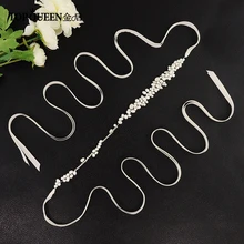 TOPQUEEN SH125 вечерние пресноводные ремни с жемчугом Свадебные Пояс для невесты Свадебные аксессуары тонкие ремни для ночного платья
