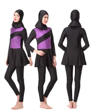 Полное покрытие Мусульманский купальник плюс размер женский купальник пляжная купальная одежда Буркини для мусульманских девушек с блестками печать скромный