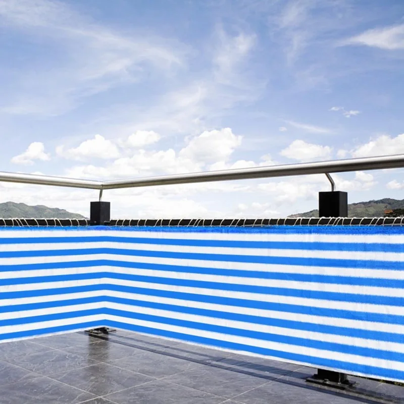 

Home Balcony Privacy Screen With Grommets Fence Deck Shade Sail Yard Cover Anti-UV Sunblock Wind Protection