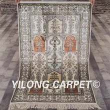 YILONG 3'x5' Восточный ручной работы Шелковый красочный Тебриз ковер изысканный четыре сезона ковры дешево(YHW205B3x5