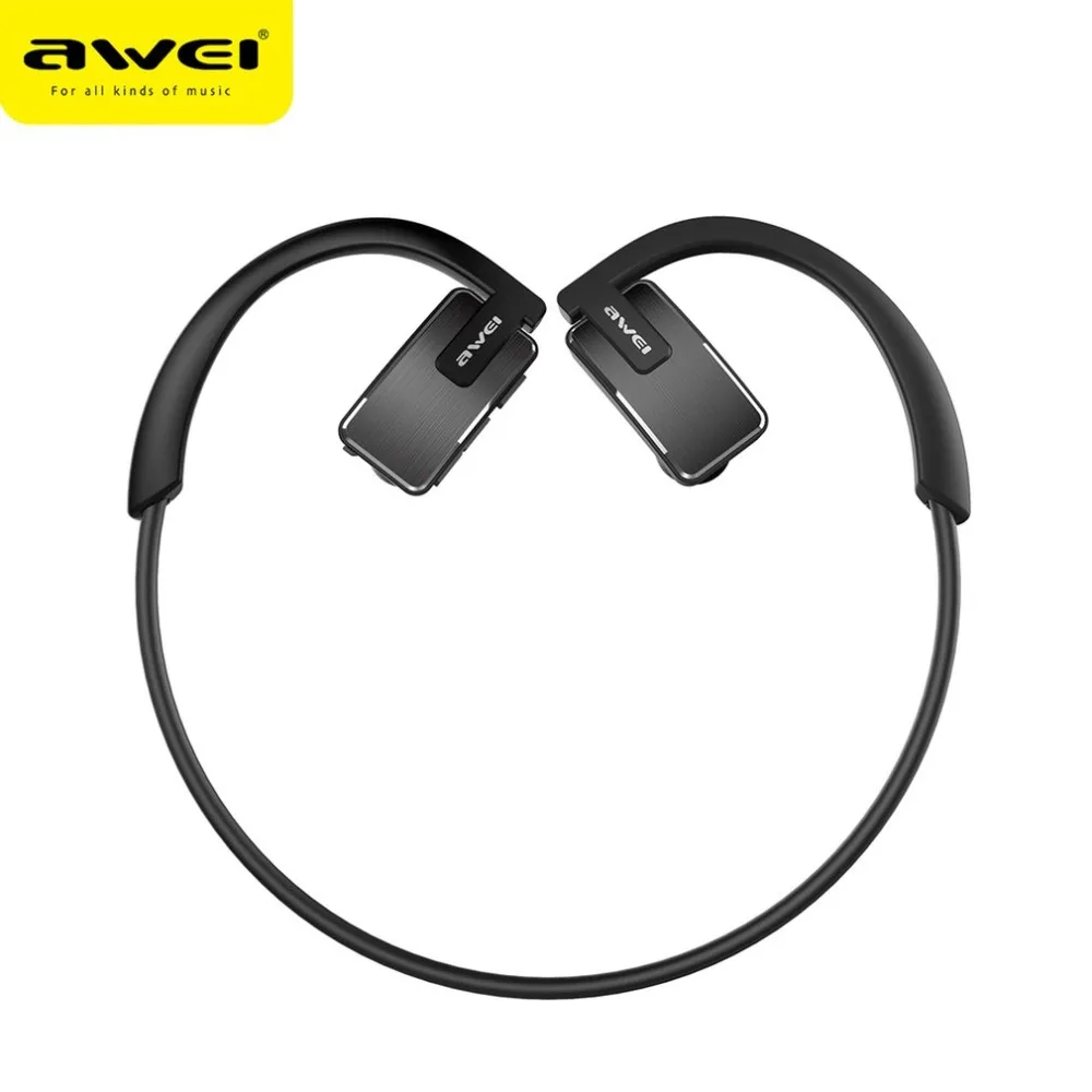 Goede AWEI A883BL Dual Draadloze Motion Hoofdtelefoon Mini Metalen In oren Oortelefoon Mobiele Telefoon Bluetooth Headset Waterdichte
