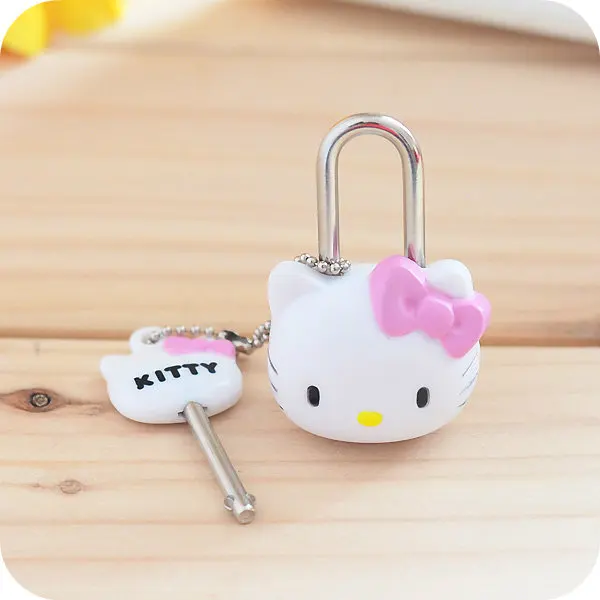 

Cute Kitty Cat Mini diary lock.Cartoon Padlock Drawer Handles Locks for Zipper Bag Backpack Handbag Suitcase Drawer.Party Favor