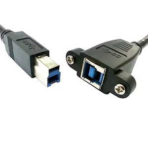 

10pcs/lot Super Speed USB 3.0 Backpanel Mount B Female to Male B Type Extension Cable 0.5M