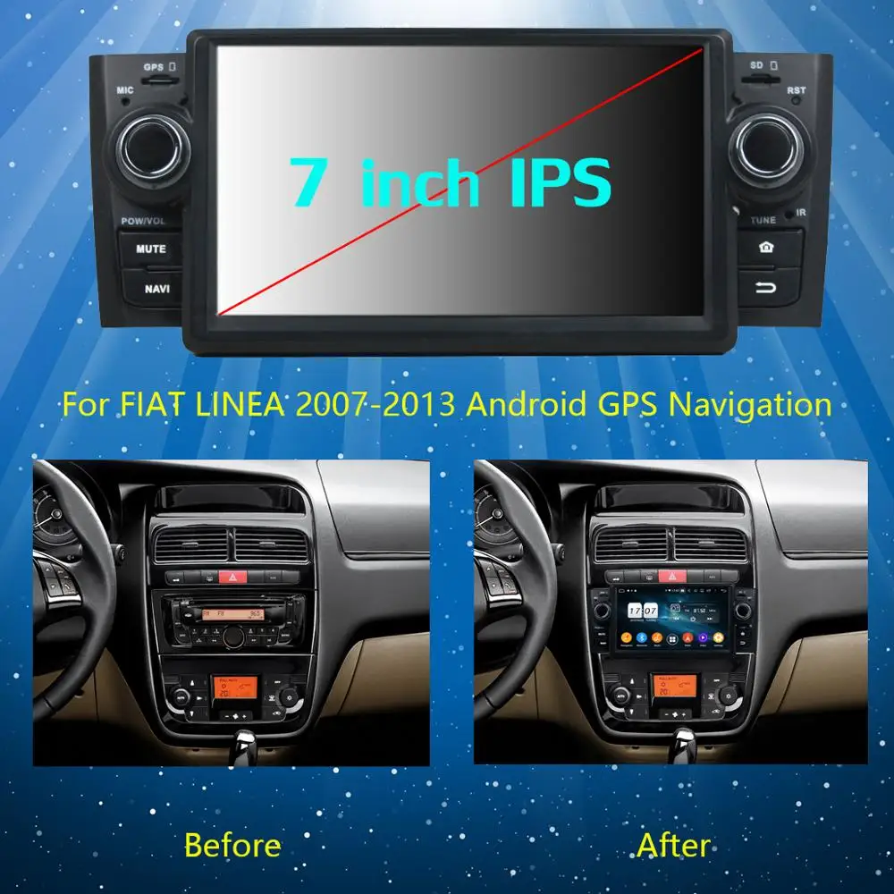 " ips 8 ядерный 1024*600 4G+ 64G Android 9,0 автомобильный dvd-плеер для Fiat LINEA 2007 2008 2009 2000 2010 2011 2012 2013 CarPlay Parrot BT