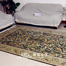 6,56 'x9. 84' листья дизайн большой шелковый ковер ручной Узелок турецкие шелковые ковры медальон ручной переплетения Шелковый ковер для гостиной