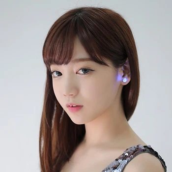 

1 Pair/Set luminous LED Earring Light Up Crown Glow Fashion Crystal Rhinestone Jewelry Women Elegant Silver Plated Hook Earring
