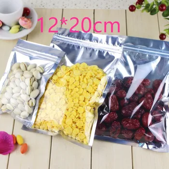 

Wholesale 12*20cm Aluminum Foil Clear Valve Zipper Plastic Retail Packaging Pack Bag Ziplock Zip Lock Storage Bag Retail Package