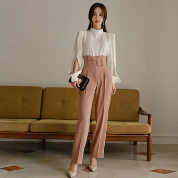 

2018 new fashion OL professional high waist slimming casual pencil Pants Autumn women Slim Pants High waist pants Harem pants