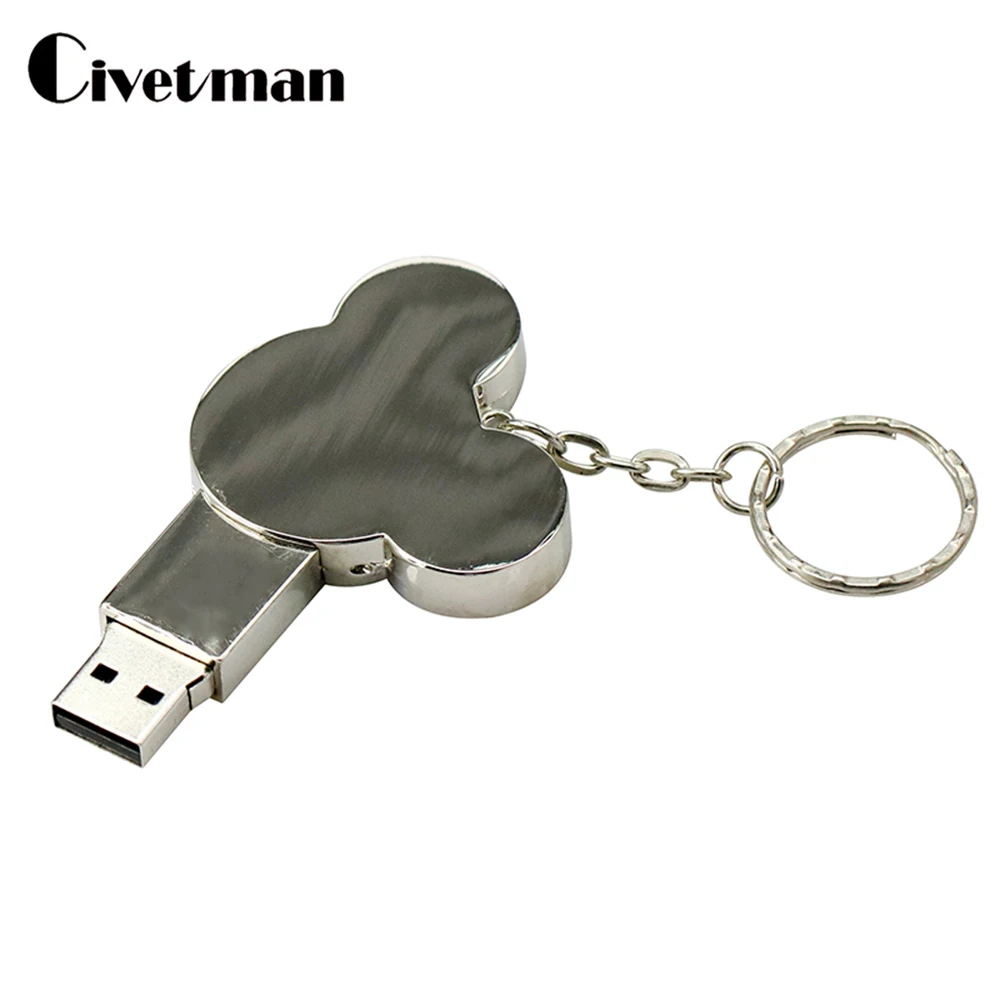 Купить USB флешка 64 GB металла микки флешки usb накопители флэш накопитель USB 2,0 Флешка 4 GB 8 GB 16 GB 32 ГБ памяти накопитель