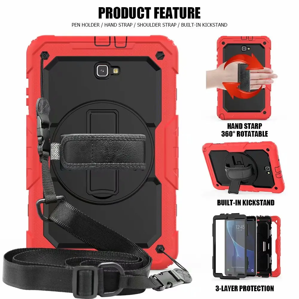 

for Samsung Galaxy Tab A 10.1 2016 T580 T585 SM-T580 SM-T585 Case Shockproof Kids Kickstand Silicone Rubber Armor Cover