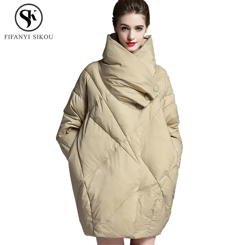 High quality Down jacket women Winter Warm Parka Overcoat Loose Plus