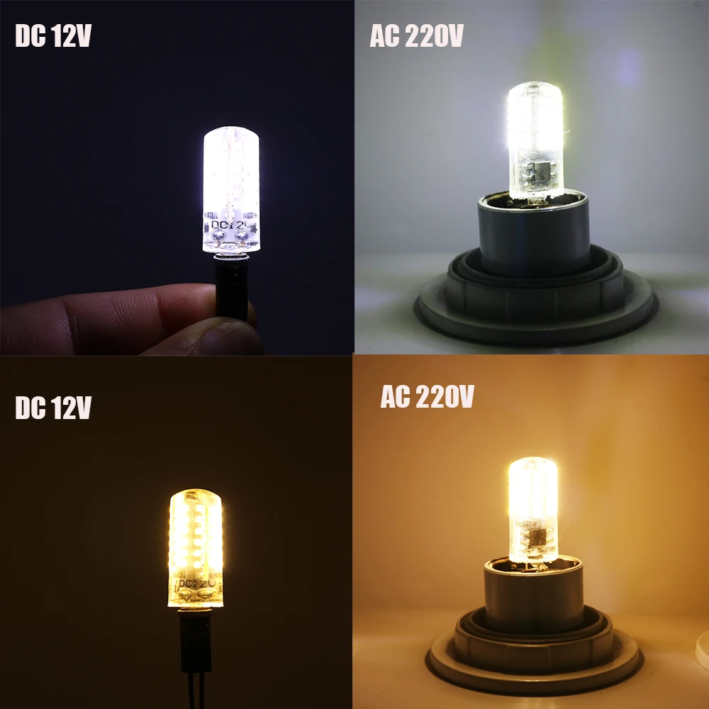 12X G4 светодиодный 4W DC12V/AC220V Светодиодная лампа 3014SMD 48 Светодиодный ная 360 Угол луча