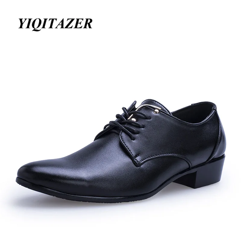 

YIQITAZER 2018 Men Dress Italian Men Leather Shoes, Fashion Man Leather Moccasin Lace up Shoes Pointed Toe Shoes Black Brown