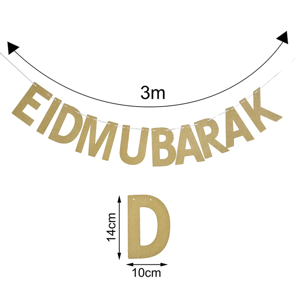 TOPATY 11 шт. ИД Мубарак шары Золотой баннер с блестками для мусульманского праздника Рамадан украшения ИД Праздничная гирлянда из ткани уп# Бо