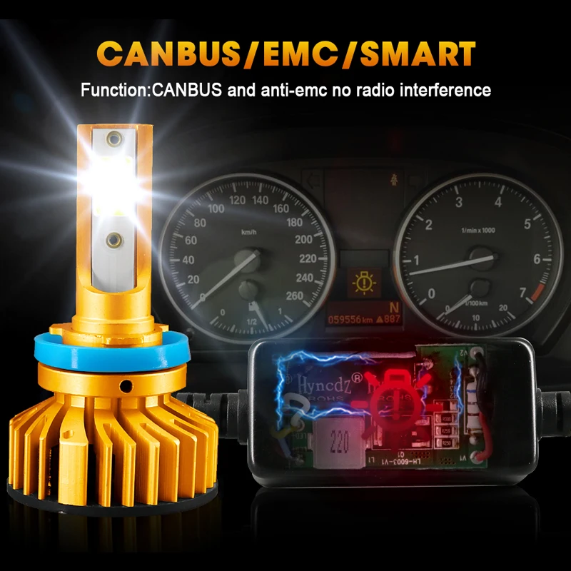 Hlxg 12 В H7 турбо светодиодный головной светильник H11 Canbus Led H4 Auto H1 H3 9005 9006 H8 H9 HB3 HB4