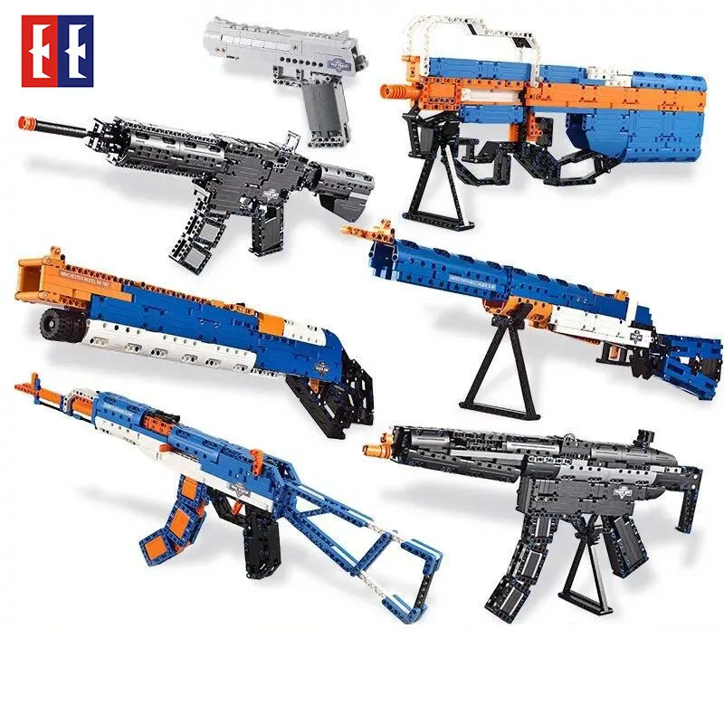 

Building Block Toy Gun AK47 M4A1 Airsoft Air Guns MP5 Submachine Gun Pistol DIY Block Toy Guns Shooting Kids Gift CS Cosplay