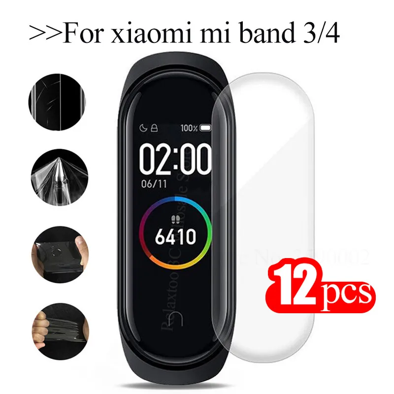 

12pcs For xiaomi mi band 4 3 screen protector TPU soft Film on xiomi xaomi band3 band4 miband miband3 miband4 not tempered glass