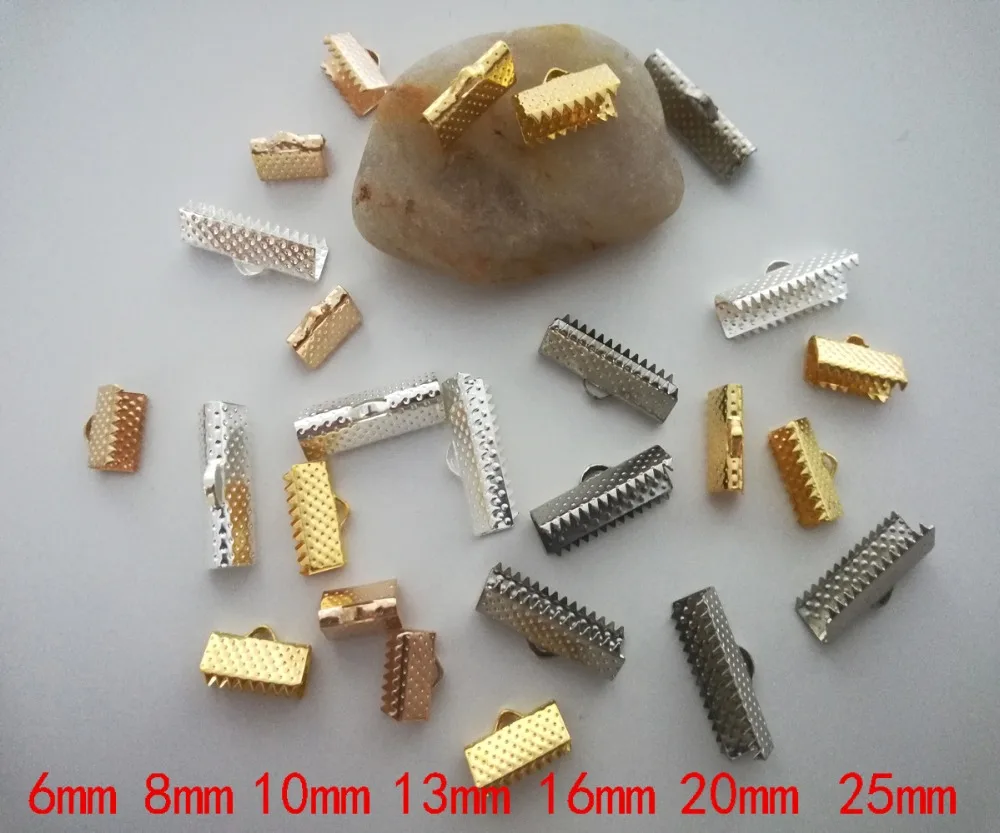 

100pcs Crimp beads cove clasps Cord End Caps String ribbon leather clip Foldover Necklace Bracelet Connectors for jewelry making