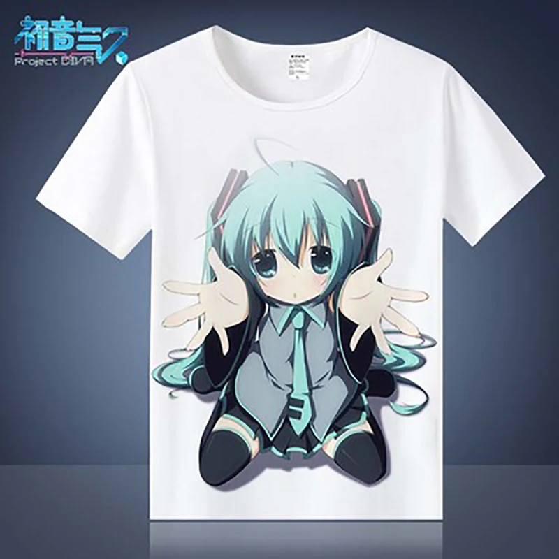 Футболка с коротким рукавом Hatsune Miku Sakura зеркальный тон Gemini Snow для мужчин и женщин