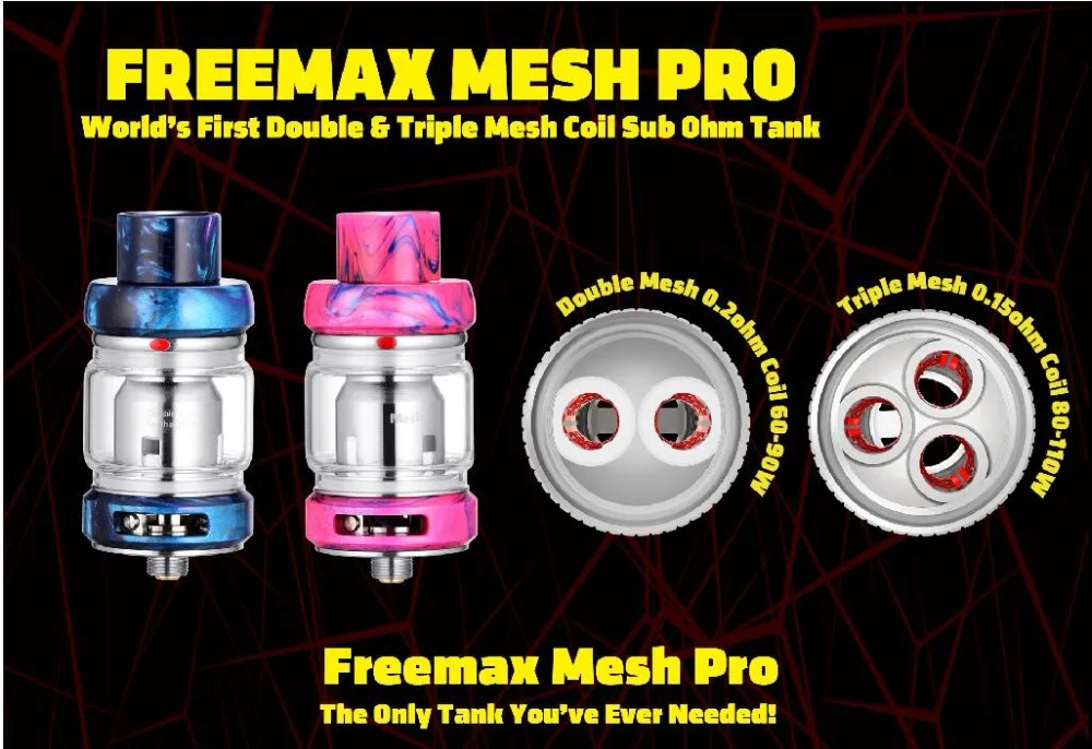 Новая сетка Freemax Pro Tank 6 мл Sub ом распылитель углеродное волокно Freemax Mesh Pro катушка Vape Смола Танк 17 цветов VS Zeus Dual RTA