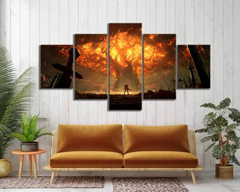 

5 Piece Canvas Wall Art HD Video Game Painting Poster and Print Decorative Room Home Decor For Living Room