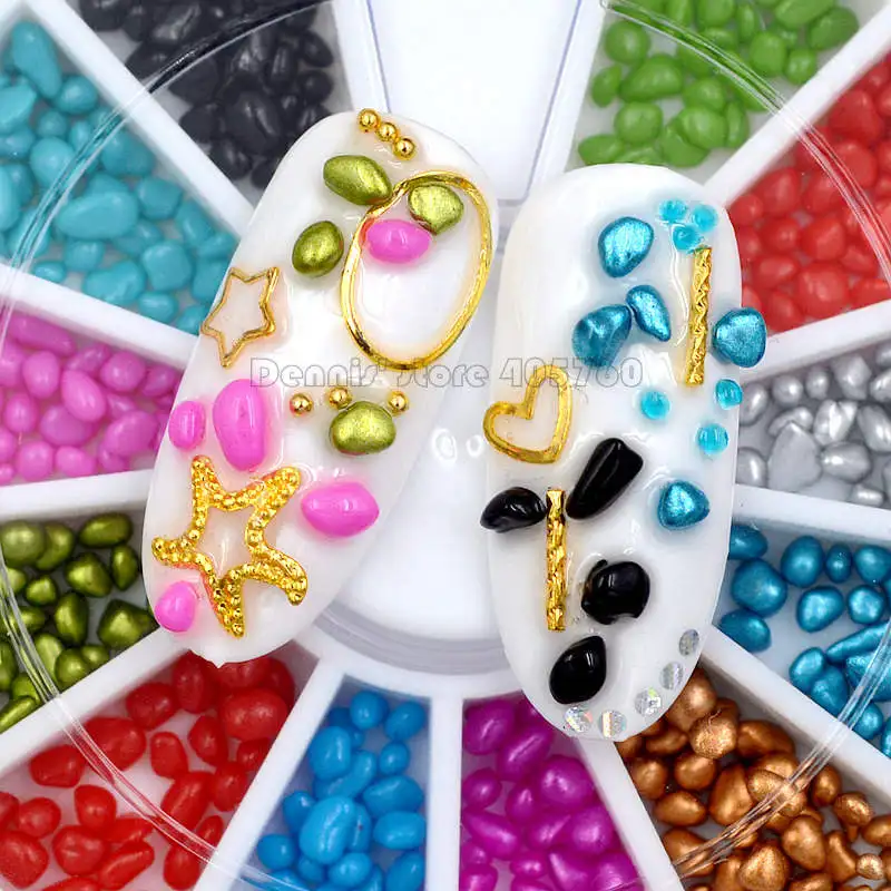 

12 Colors Irregular Stone Shapes Imitation Stone Acrylic Nail Art Rhinestone Gems Decorations Manicure DIY Tips