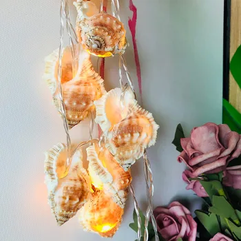 

usb led light string home Decorative Lights Ocean Conch Light String Photo Props Party wedding Decoration #C