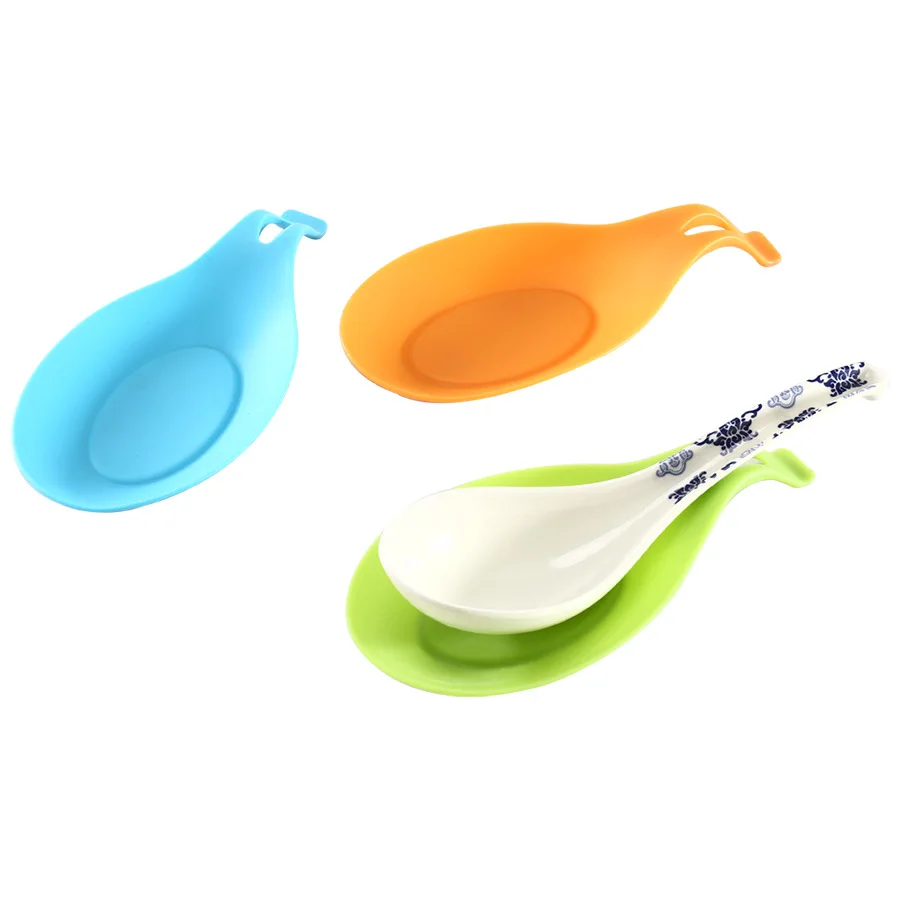 

Non-stick Silicone Cooking Tools Mat Tableware Silicone Insulation Spoon Rest Holder Heat Resistant Placemat Kitchen Utensil