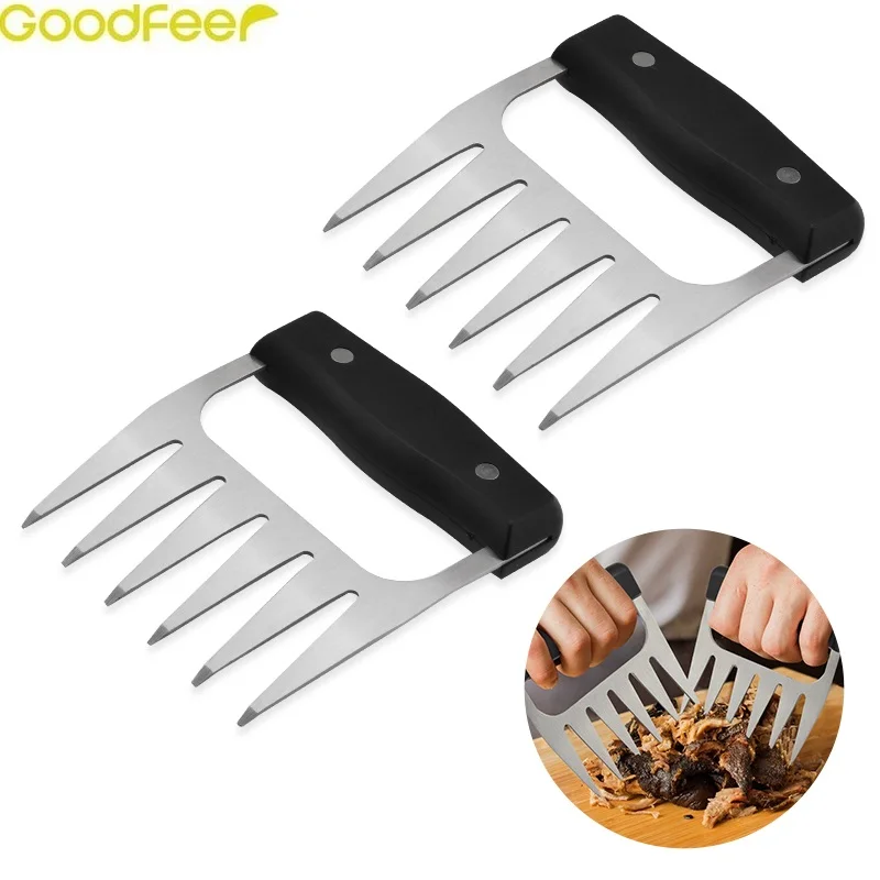 

Goodfeer 2Pcs Bear Paws Shredder Claws Stainless Steel Meat Separator Fork Chicken Puller Pork Shredding Tool Cooking BBQ Tools
