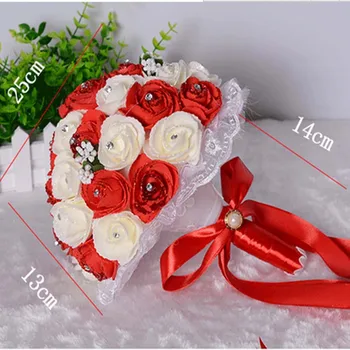 

Two Color Patchwork Handmade PE Rose Wedding Flowers Mini Bridal Bouquets Crystal Sparkle Bride Bridesmaid Wedding Bouquet E-05