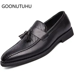 2019 г. Новая модная мужская повседневная обувь кожаные классические черные Лоферы горячая распродажа без шнуровки обувь мужская обувь для