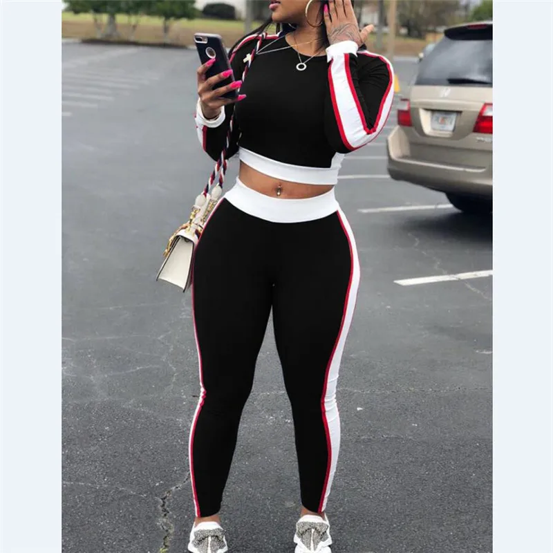 

Sexy Women Sports SetSleeve Crop Top Pants Outfit Workout Gym Fitness Athletic Workout Clothes Tracksuit Fashion