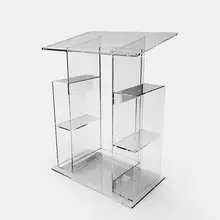 Приспособление отображает роскошный плексигласовый акриловый ясный кафедра для выступлений Lectern