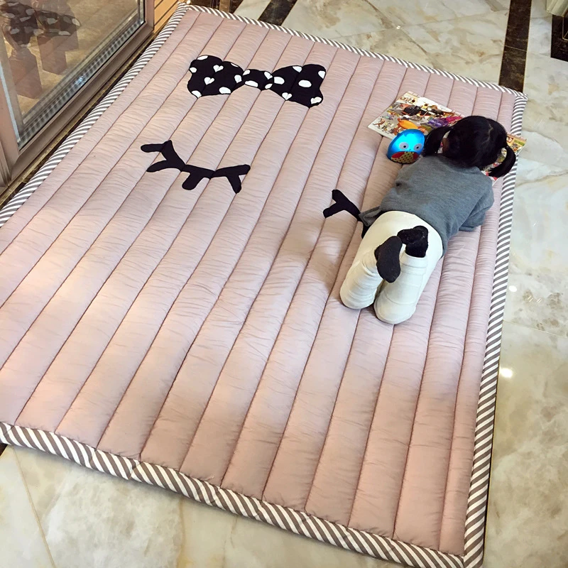 

Infant Shining Baby Play Mat 3CM Thickness Thickening of Folding 140X195CM Cartoon Baby Rug The Game Blanket Bedroom Mat