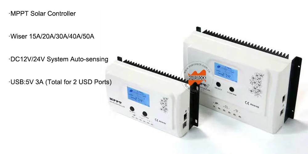 Умнее 20A MPPT Контроллер заряда для фотоэлектрических систем и 12 V/24 V автоматическое определение Макс. DC100V PV вход с RS485 и 5В USB интерфейсами