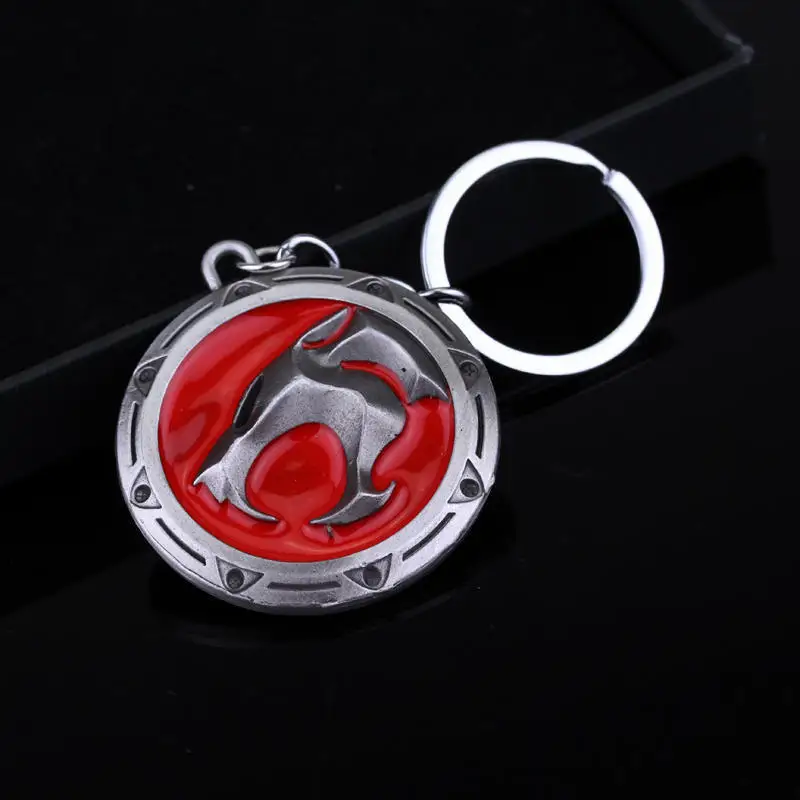 

New Cartoon animation Thundercats Logo 3D Red Silver 5cm Metal Keychain Keyring gift key ring chian holder for car 10pcs/lot