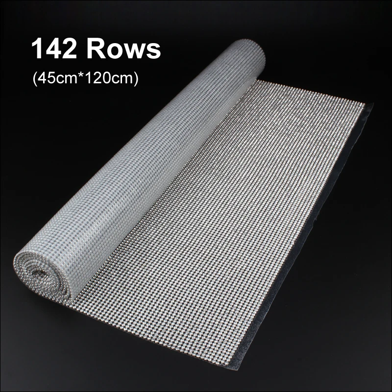 

Hot Sale 1.2meter Shiny Rhinestone chain mesh SS8 stones glue base Silver/gold Aluminum mesh for garment free shipping